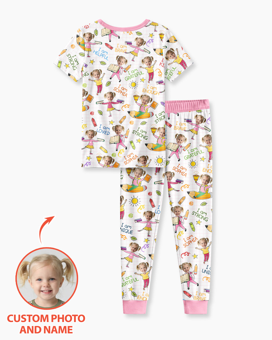 CUSTOM Template Bamboo Two Piece Short Sleeve Pyjamas Set