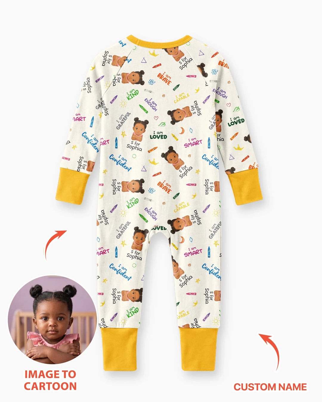 Kids Affirmations Custom  Bamboo Convertible Zippy