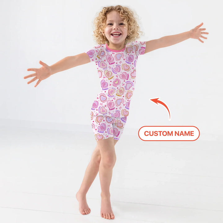 God Says I Am Sweet Heart Matching Mommy & Baby Bamboo Two Piece Short Sleeve Shorts Pajama Set