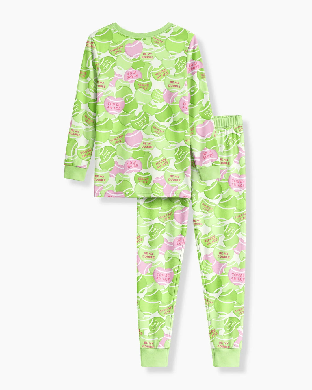 Tennis Candy Family Matching Bamboo Two Piece Long Sleeve Pajama Set
