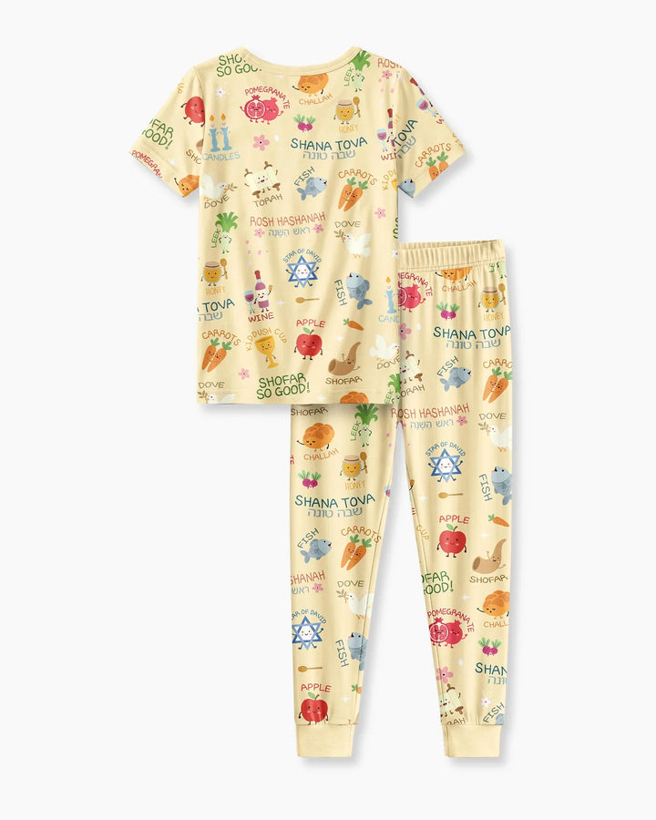 Family Rosh Hashanah Matching Bamboo Two Piece Short Sleeve Pajama Set