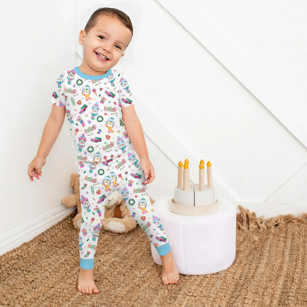 Bright Christmas Bamboo Two Piece Short Sleeve Pajama Set