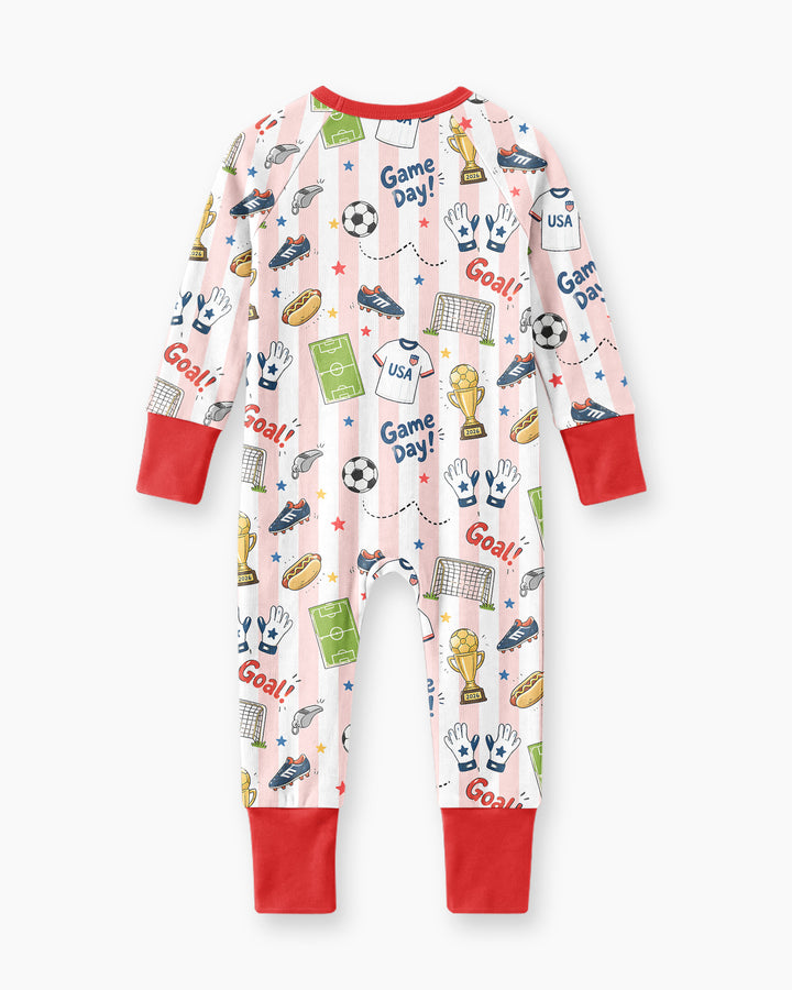 Striped Soccer Game Day Family Matching Bamboo Convertible Zippy