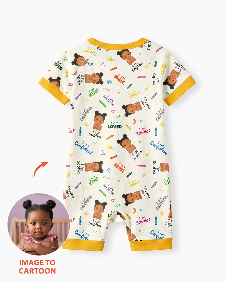 Kids Affirmations Custom  Bamboo Shorty Zippy