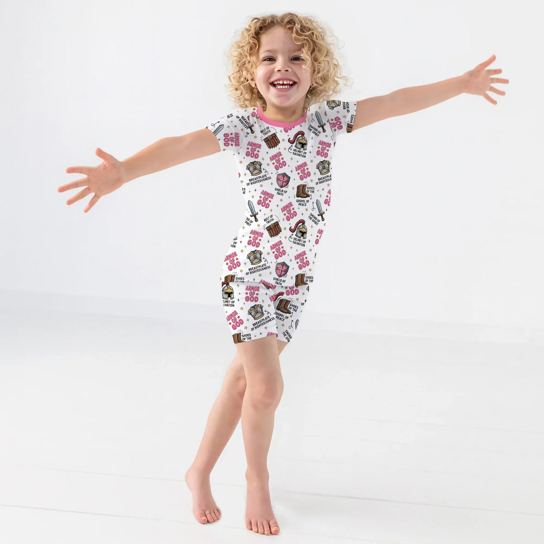 Armor of God Bamboo Two Piece Short Sleeve Shorts Pajama Set