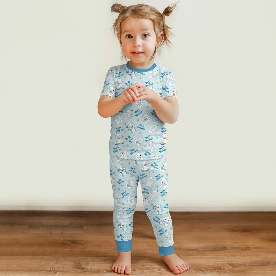 Yeti for Winter Bamboo Two Piece Short Sleeve Pajama Set