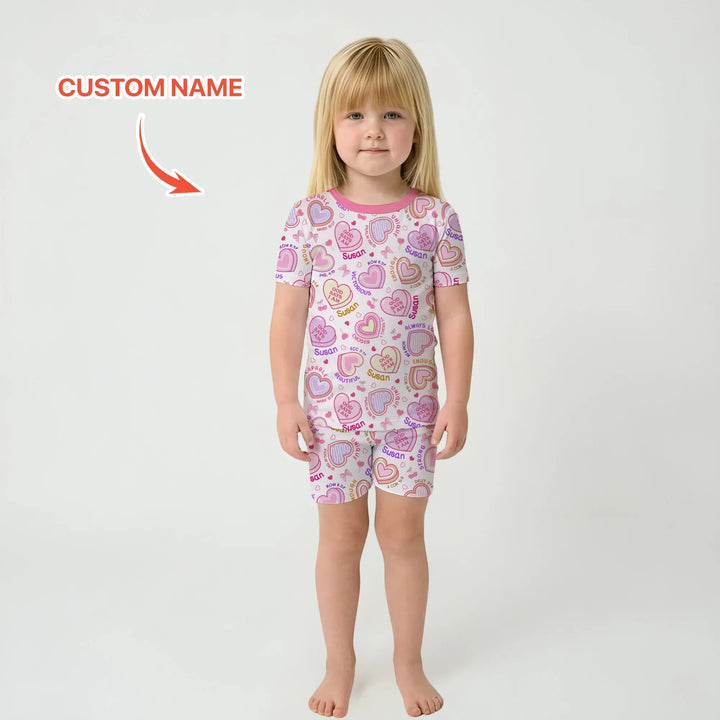 God Says I Am Sweet Heart Matching Mommy & Baby Bamboo Two Piece Short Sleeve Shorts Pajama Set
