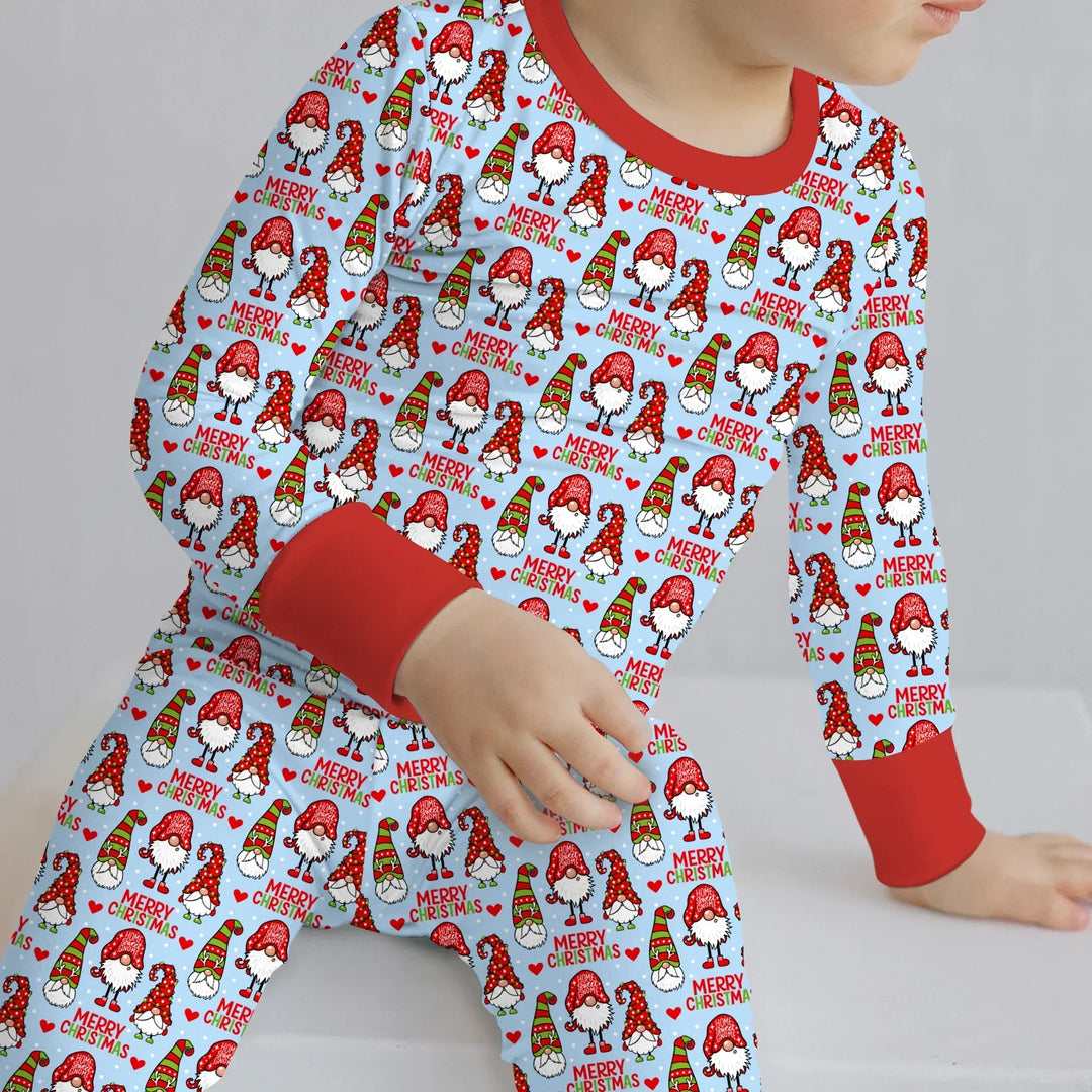 Gnomie Christmas Bamboo Two Piece Long Sleeve Pajama Set