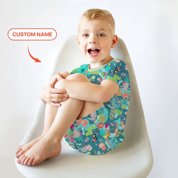 Jungle Buddy Adventure Bamboo Two Piece Short Sleeve Shorts Pajama Set