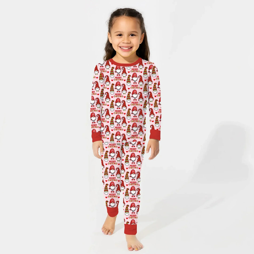 Gnomie Christmas Bamboo Two Piece Long Sleeve Pajama Set