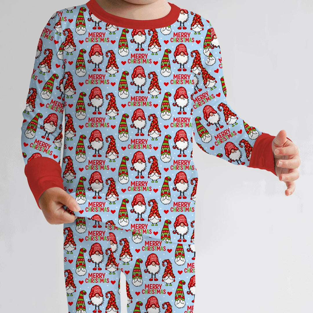 Gnomie Christmas Bamboo Two Piece Long Sleeve Pajama Set