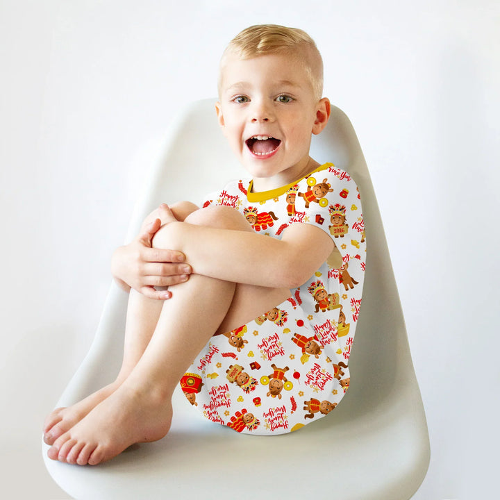 Year of the Horse Bamboo Two Piece Short Sleeve Shorts Pajama Set