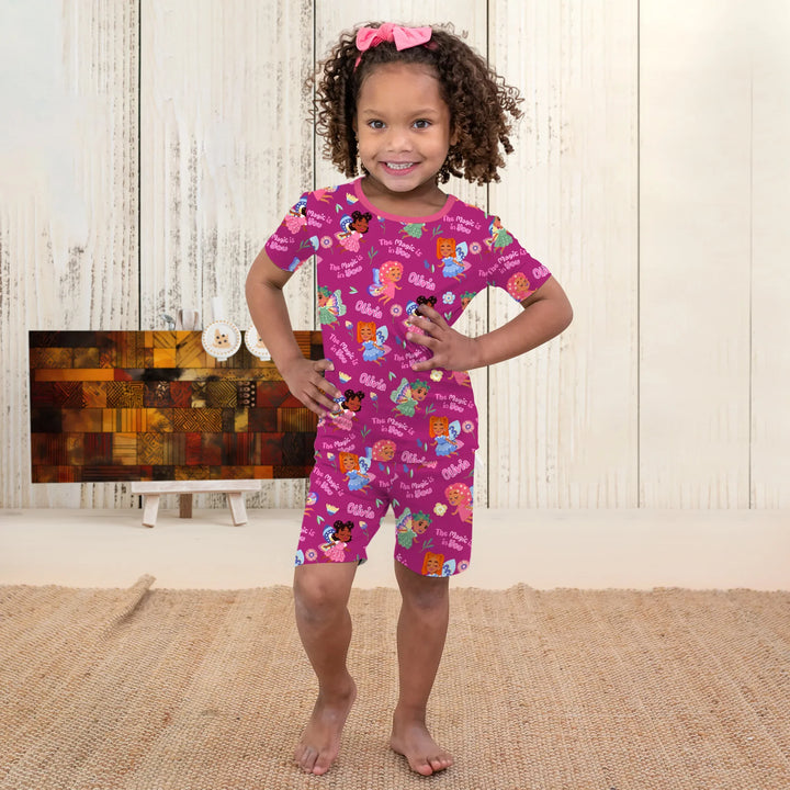 Custom Name Little Garden Fairy Bamboo Two Piece Short Sleeve Shorts Pajama Set