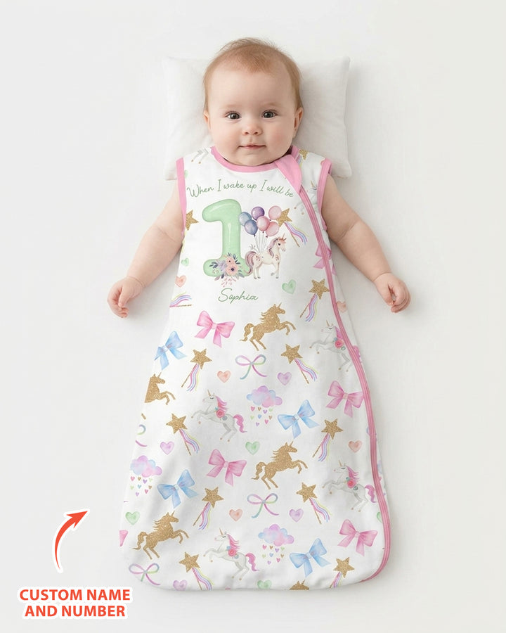 Custom Name When I Wake Up I Will Be Birthday Bamboo Sleep Bag