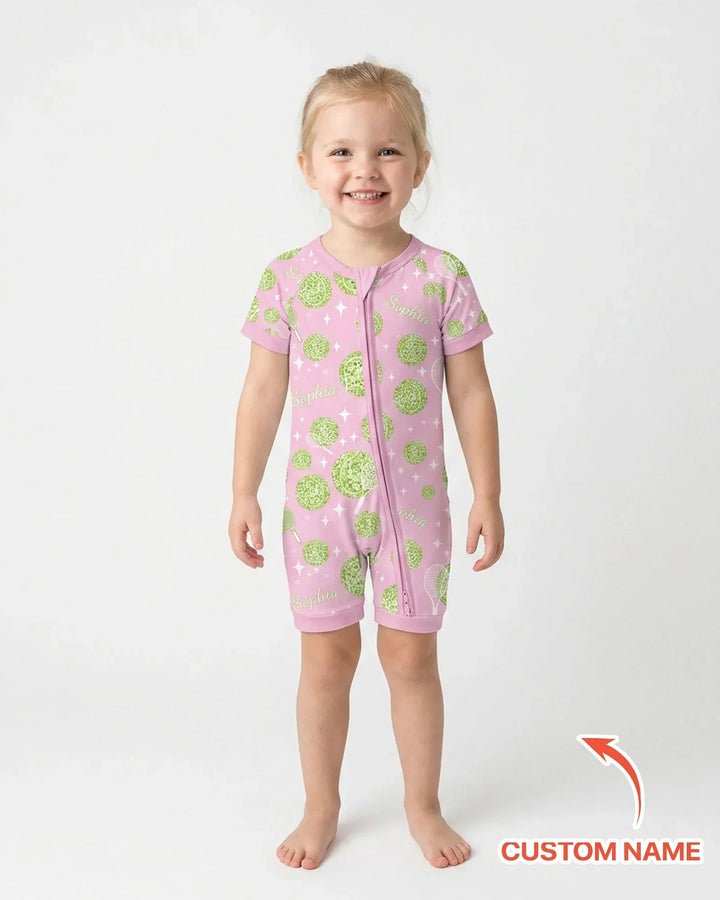 Tennis Disco Girl Party Matching Bamboo Shorty Zippy