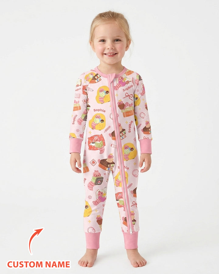Little Book Worm Family Matching Bamboo Convertible Zippy