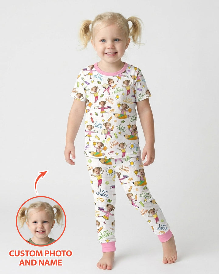 CUSTOM Template Bamboo Two Piece Short Sleeve Pyjamas Set