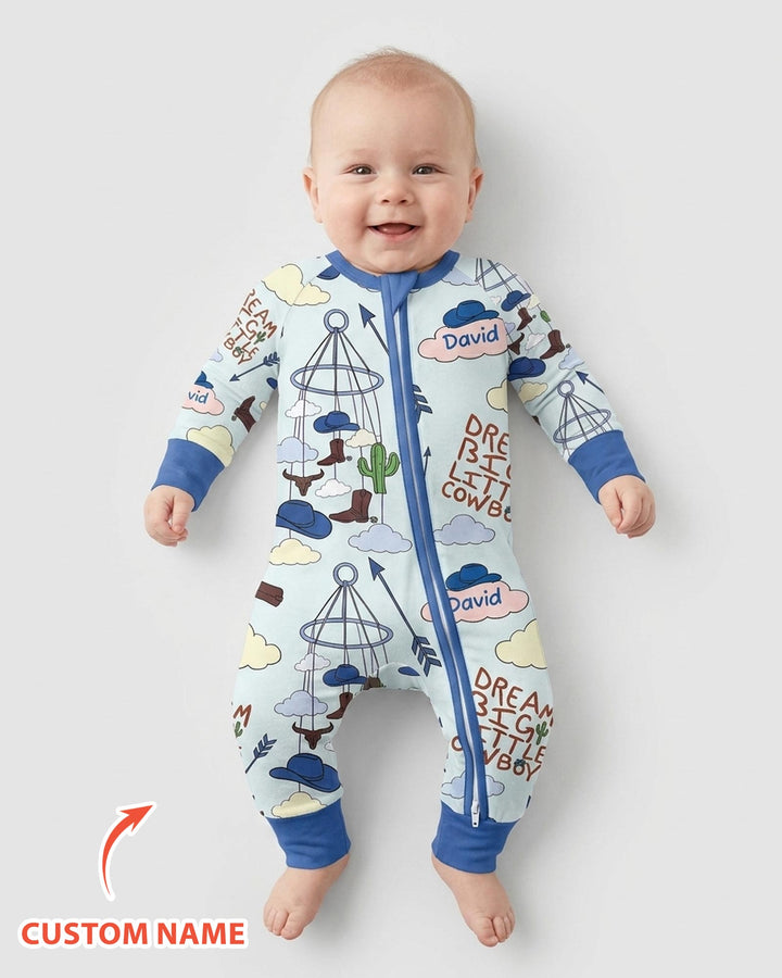 Litlle Cowboy Sis Bro Matching  Bamboo Convertible Zippy