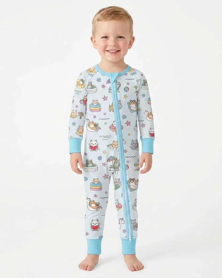 Kawaii Cats Summer Vacation Bamboo Convertible Zippy