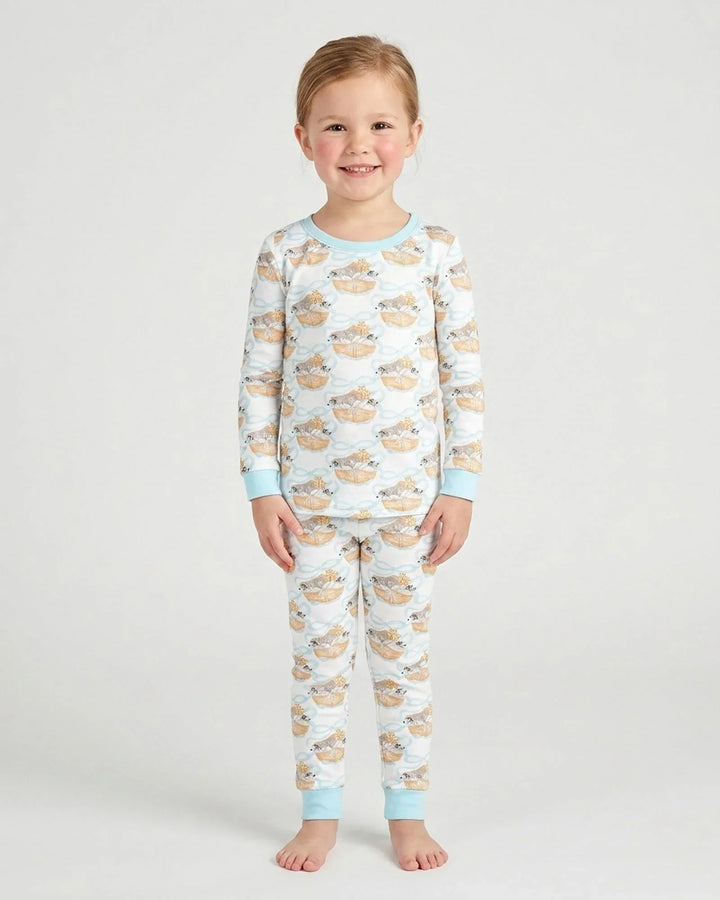 Noah's Ark Bamboo Two Piece Long Sleeve Pajama Set