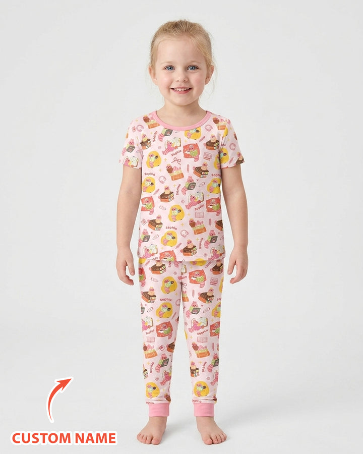 CUSTOM Template Bamboo Two Piece Short Sleeve Pyjamas Set