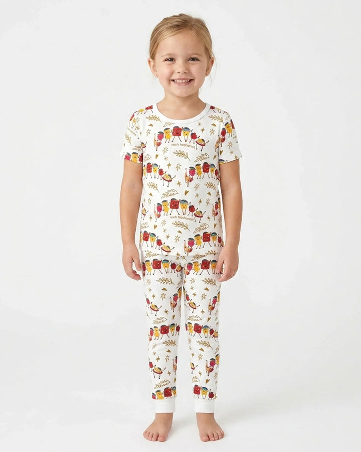 Let's Celebrate Rosh Hashanah Bamboo Two Piece Short Sleeve Pajama Set