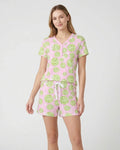 Tennis Disco Girl Party Matching Women Short Sleeve Short Pajama Set