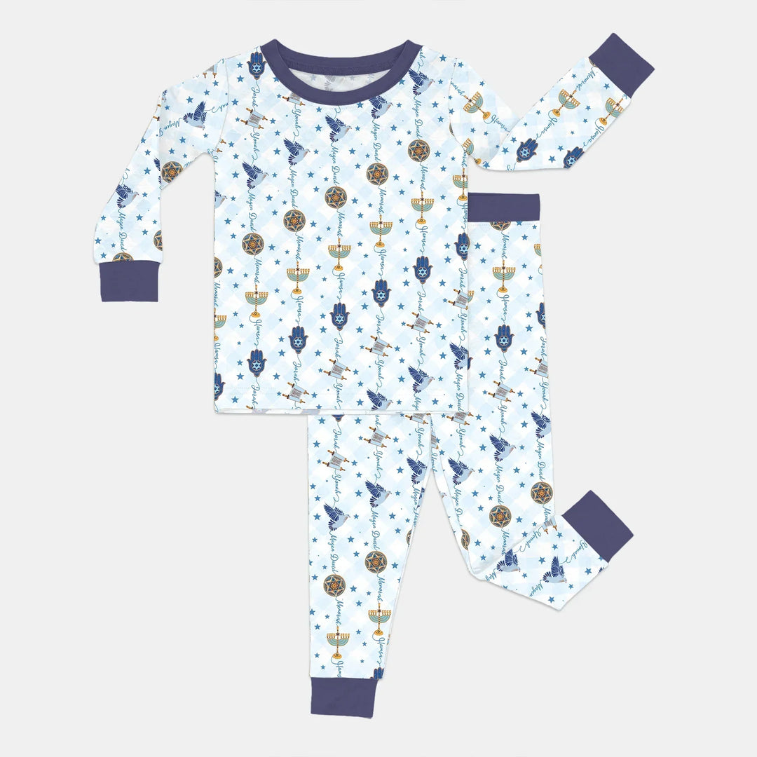 Hanukkah Festival Matching Family Bamboo Two Piece Long Sleeve Pajama Set