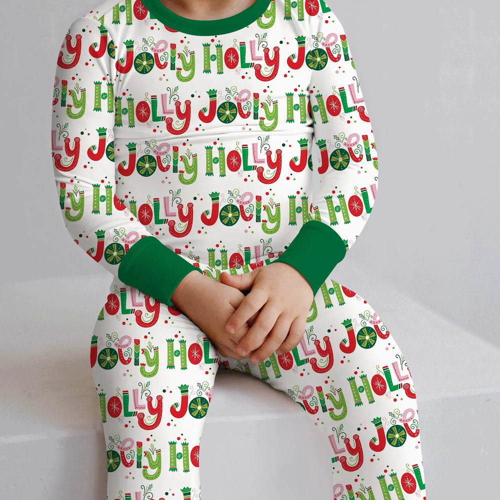 Holly Jolly Two Piece Long Sleeve Pajama Set , Holly Jolly Two Piece Long Sleeve Pajama Set - 12-18M / Red