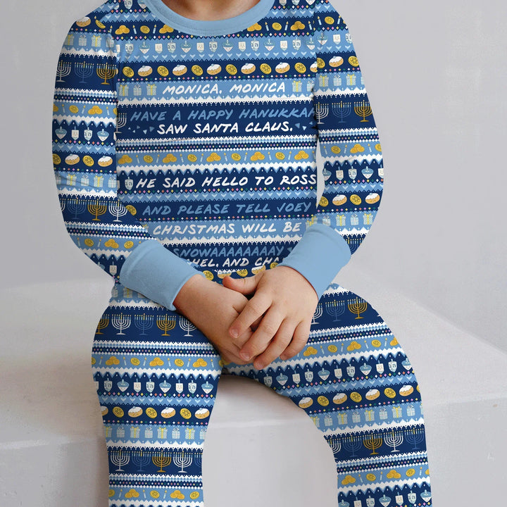 Hanukkah Fair Isle Bamboo Two Piece Long Sleeve Pajama Set