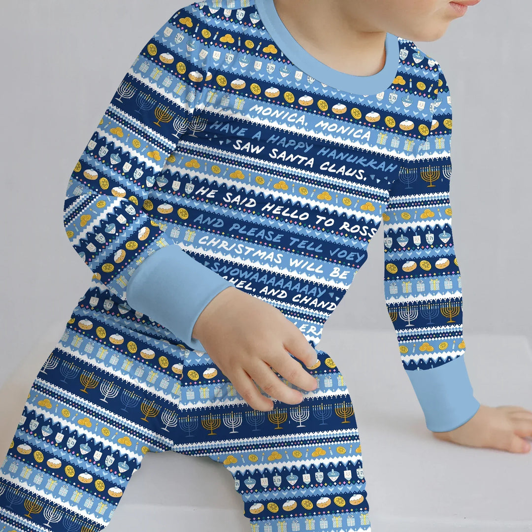 Hanukkah Fair Isle Bamboo Two Piece Long Sleeve Pajama Set