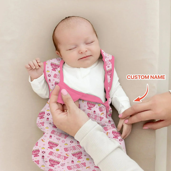 Custom name My First Hanukkah 2025 Bamboo Sleep Bag