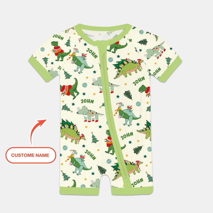 Custom Name Dinosaurs Christmas Tree Bamboo Shorty Zippy