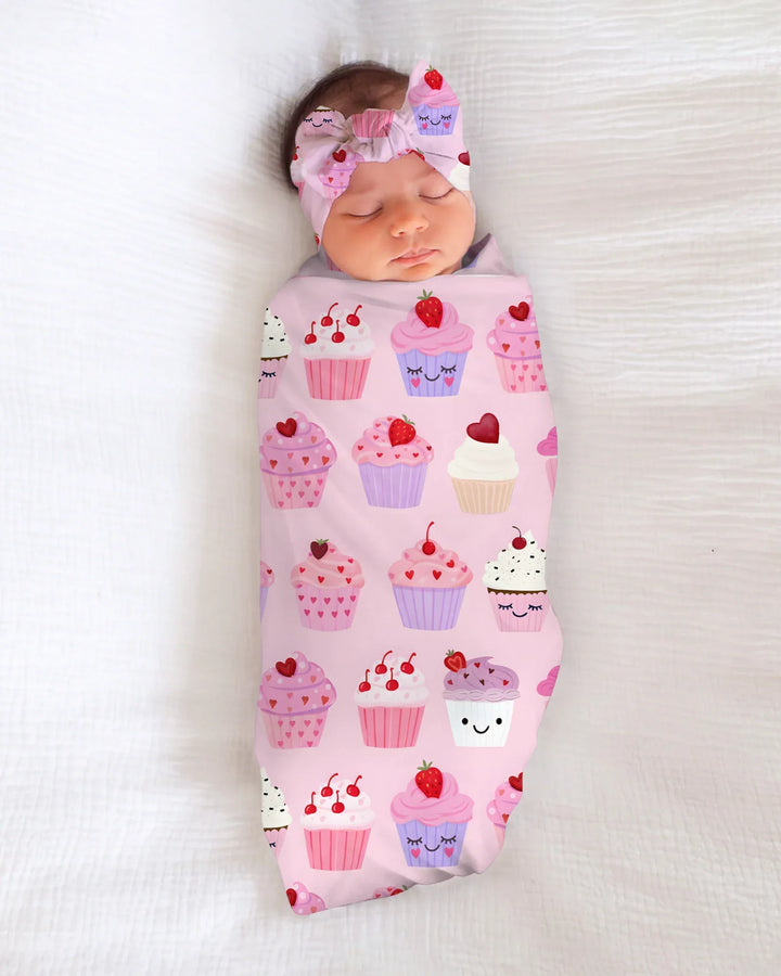 Valentine Emotional Cupcakes Bamboo Sleep Bag Swaddler