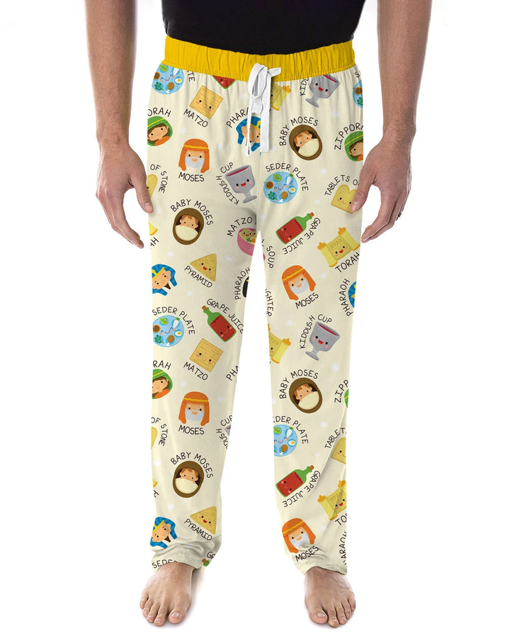 Cute Passover Characters Bamboo Men's Pajama Set