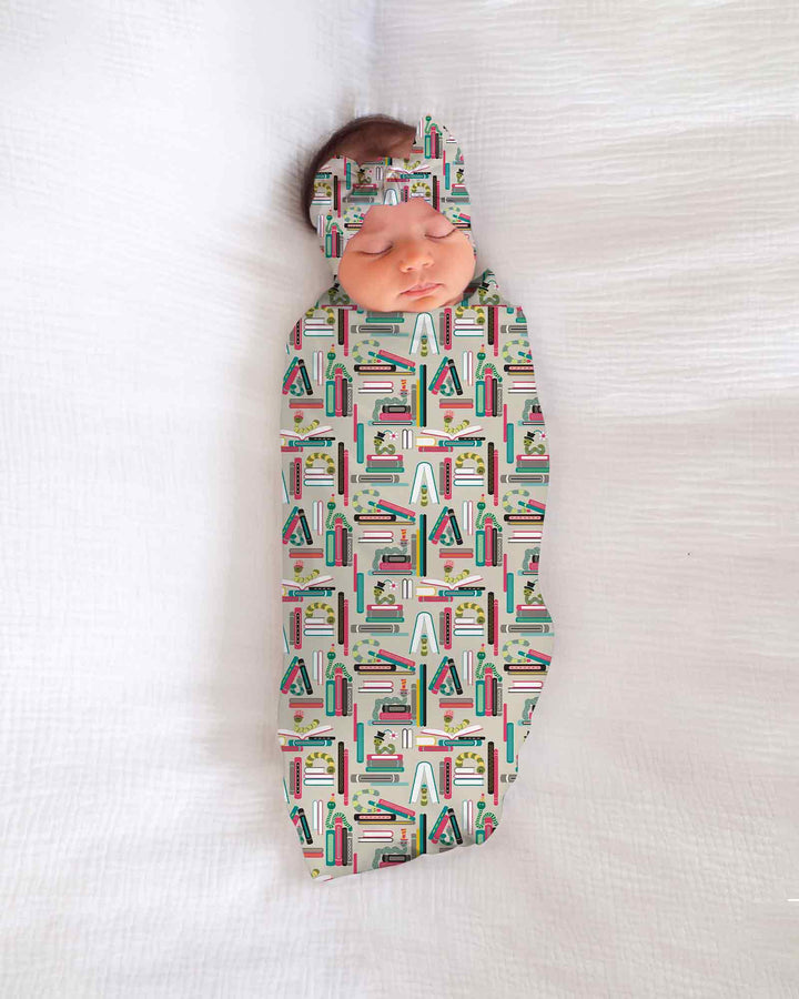 Bookworm Adventures swaddle blanket
