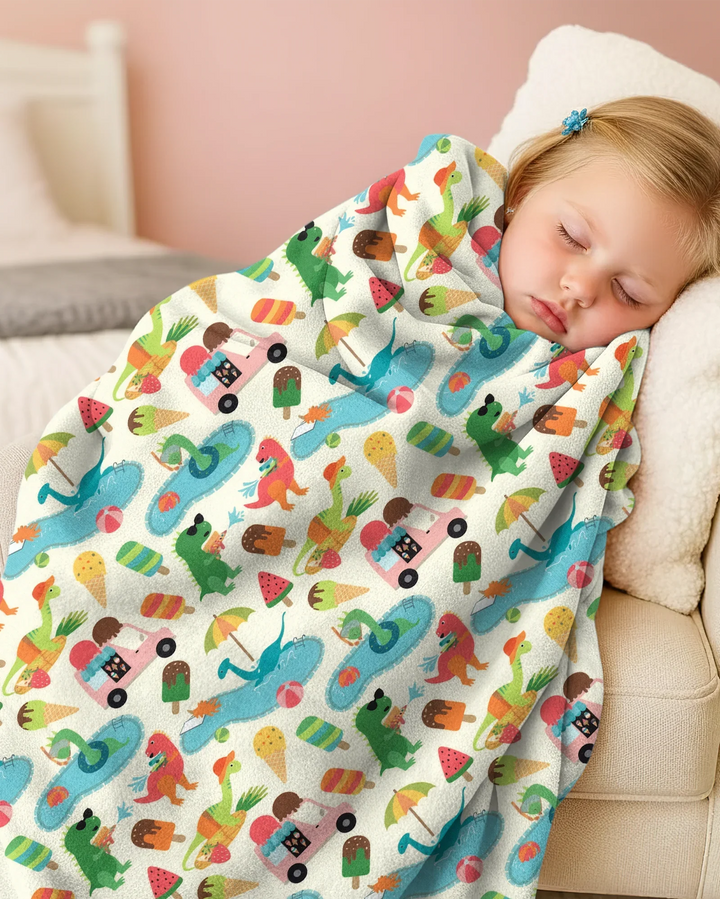 Dino Summer Splash Bamboo Blanket