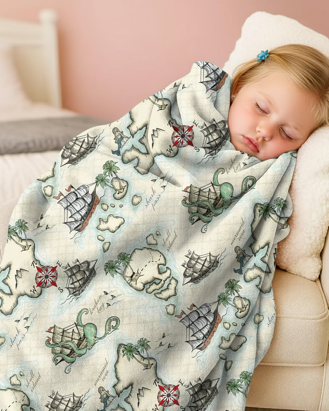 Pirate Treasure Map Quest  Bamboo Blanket