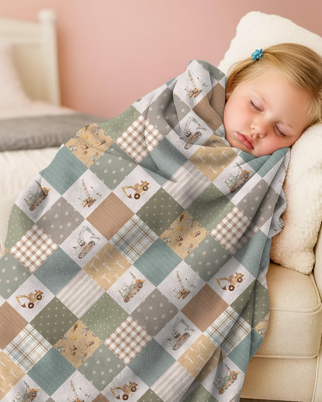 Construction Trucks Bamboo Blanket