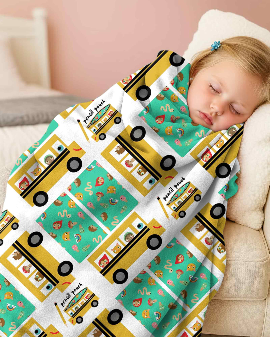 School Bus Adventures Bamboo Blanket