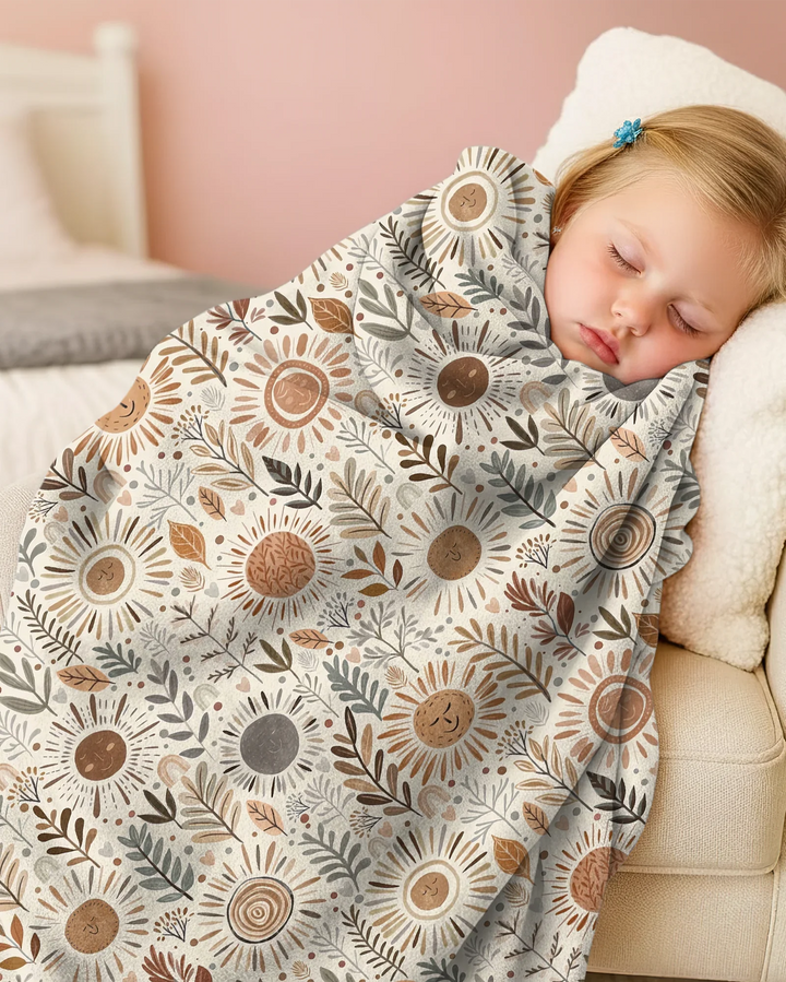 Boho Sunshine Garden Bamboo Blanket