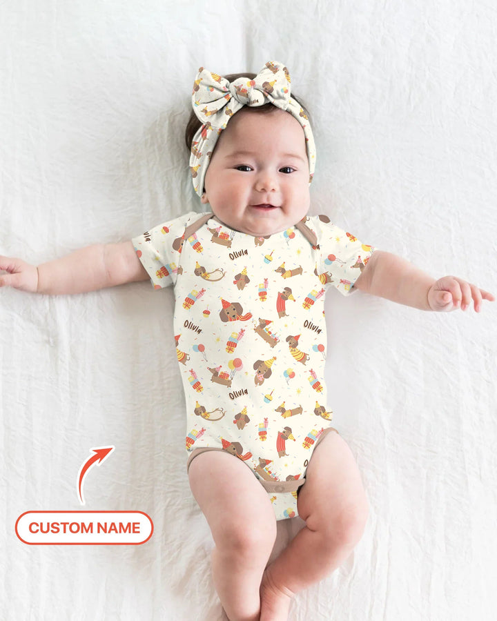 Dachshund Birthday Bamboo Bodysuit