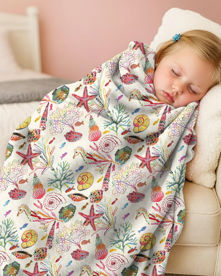 Tropical Reef Whimsy  Bamboo Blanket