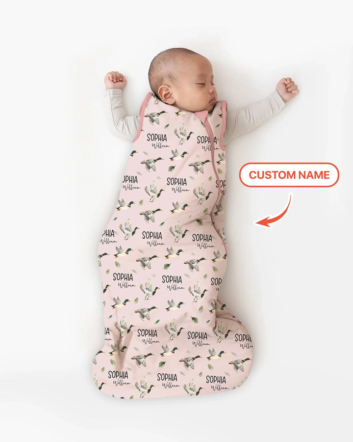 Custom Name Mallard Duck Bamboo Sleep Bag