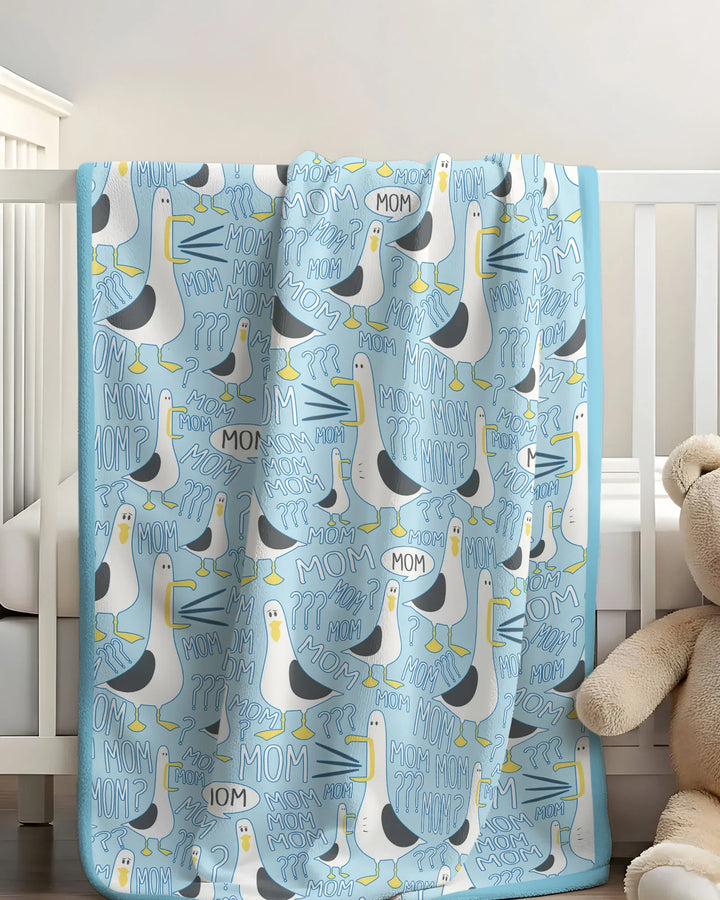 Funny Seagull MOM Bamboo Blanket