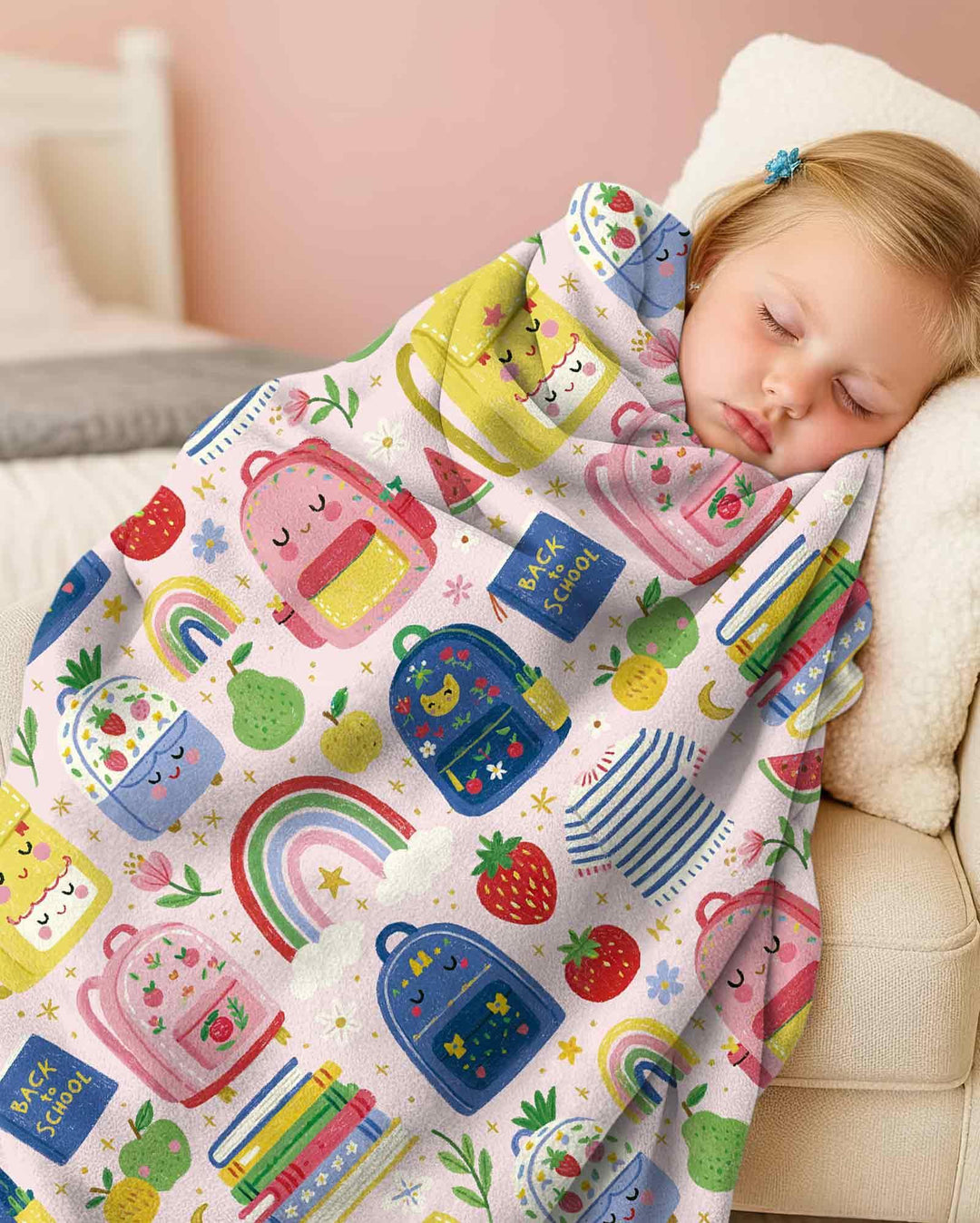 Sweet Rainbow School Adventure Bamboo Blanket