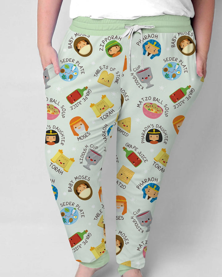 Cute Passover Characters Bamboo Women Pajama Set