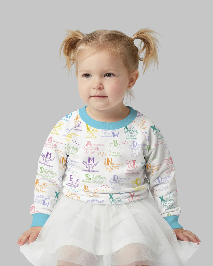 Dino Alphabet ABC Bamboo Crewneck Sweatshirt