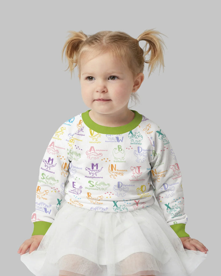 Dino Alphabet ABC Bamboo Crewneck Sweatshirt