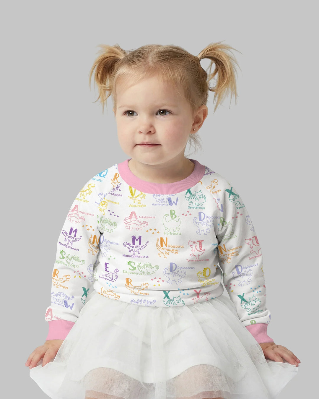 Dino Alphabet ABC Bamboo Crewneck Sweatshirt